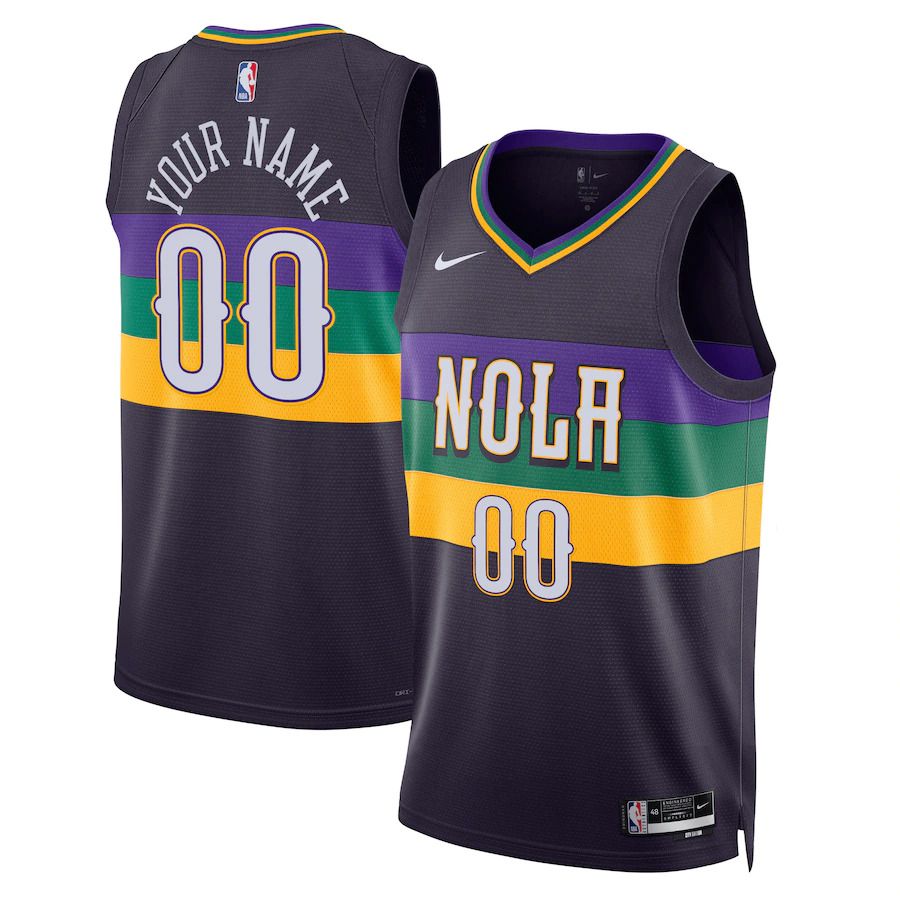Men New Orleans Pelicans Nike Purple City Edition 2022-23 Swingman Custom NBA Jersey